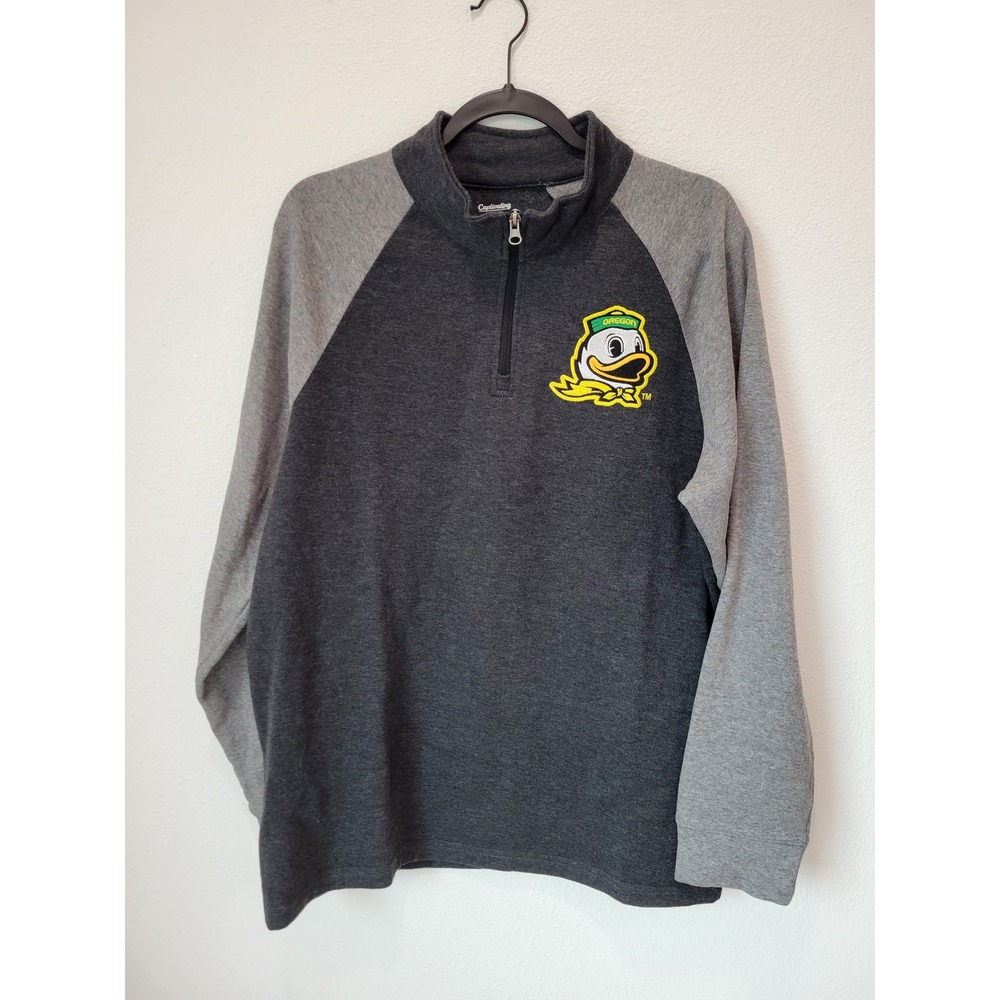 Oregon Ducks Quarter Zip Colorblock Sweatshirt – Men's Large